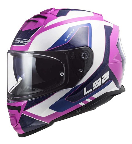 Casco Integral Ls2 Storm Ii Techy Bco/ros Ff800