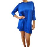 Vestido Mujer Satén St Marie Azul M Medium
