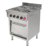 Cocina Industrial 4 Platos Acero Inox 6ea48 64x73x90/dechaus