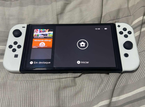 Nintendo Switch Oled Branco 2 Jogos + Joycon Pro Pouco Uso