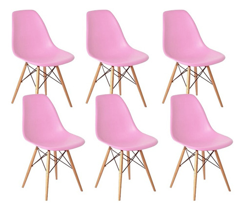 Silla Tipo Eames Moderna Minimalista 6 Piezas