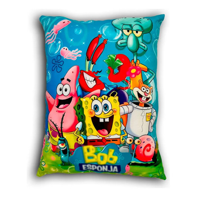 Almohada Rectangular Diseño Bob Esponja 50x70 Suave | Meses sin interés