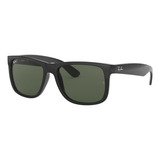 Arm. Solar Ray-ban Justin 0rb4165 Hombre Protección Uv Color 601/71 Color De La Lente Verde Color De La Varilla Negro Color Del Armazón Negro