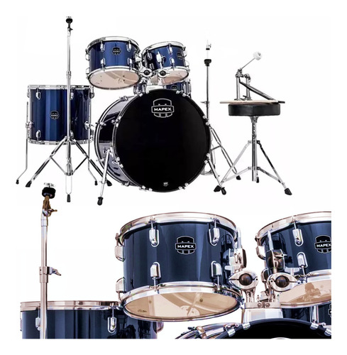 Bateria Mapex Prodigy Royal Blue - Ferragens, Pedal E Banco