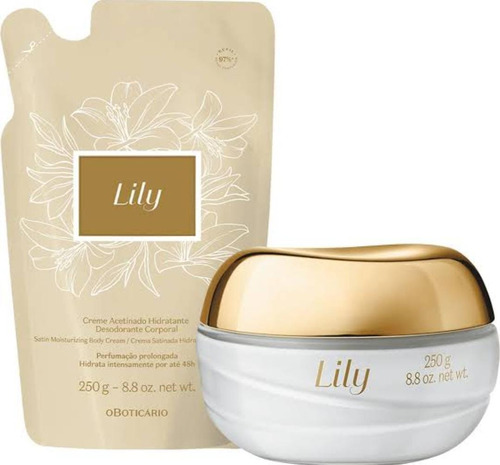 Combo Lily: Creme Acetinado Hidratante  250g + Refil 250g