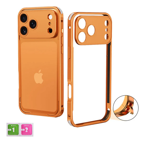 Funda De Marco Para iPhone 17 Pro Max/17 Pro/17 Air/17, Con Tapa Para La Cámara, Disipación De Calor, Diseño Sin Panel Trasero