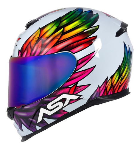 Capacete Asx Eagle Vibes Branco Feminino + Viseira Extra