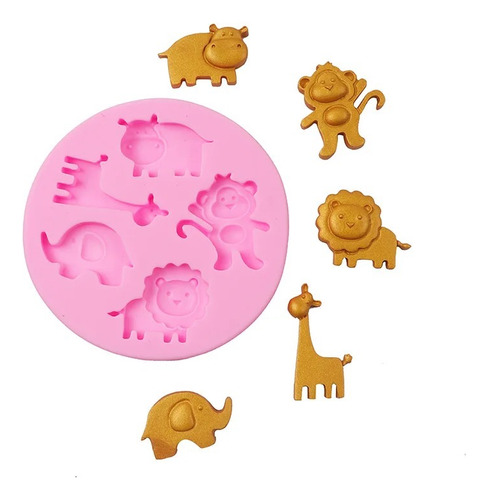 Molde Silicona Animales Selva Mono Jirafa Elefante Fondant