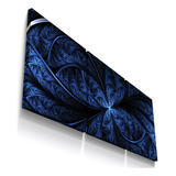 Quadro Decorativo Flor Azul Espectral Efeito Metálico Sala