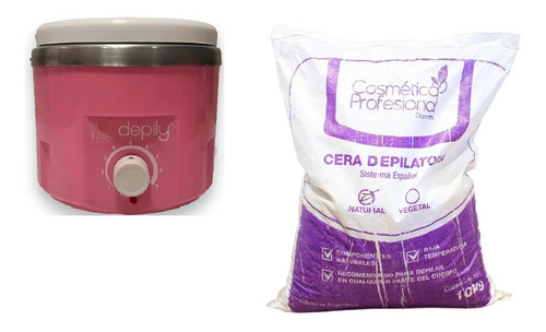 Calentador Fundidor De Cera 1kg C/filtro + Cera Perlas 10kl