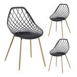 Kit 3 Cadeiras De Jantar Cloe Moderna Encosto Vazado Web Top