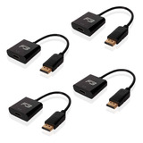 Kit 4 Cabos Adaptador Displayport Para Hdmi 