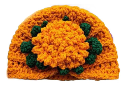 Gorro Cempasúchil Crochet