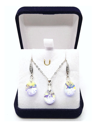 Conjunto Joyas De Plata Gotas Cristal Swarovksi Elements® 