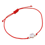 Pulsera Regulable Hilo Con Corazon Cubic En Plata 925