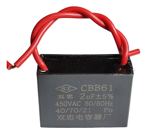 Capacitor Metal Film Cbb61 2uf 450v 60hz Cp-2uf-450v