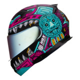 Casco Amatista Jaguar Aqua / Rosa Mate Hax Abatible P