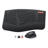 Meetion Combo Inalámbrico Teclado Y Mouse Ergonómico, Y Con