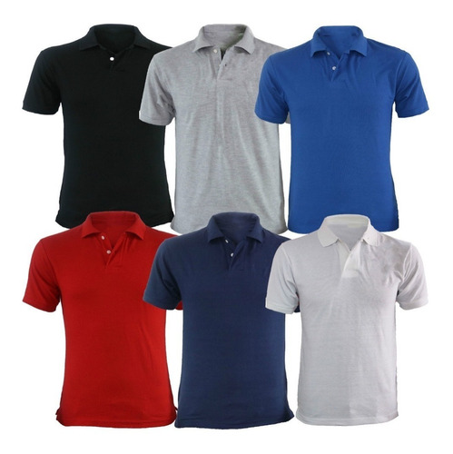 Pack 3  Polera Pique Unisex Manga Corta Varios Colores