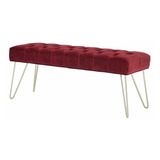 Pie De Cama Banca Capitonado Taburete Comedor Recámara 120cm