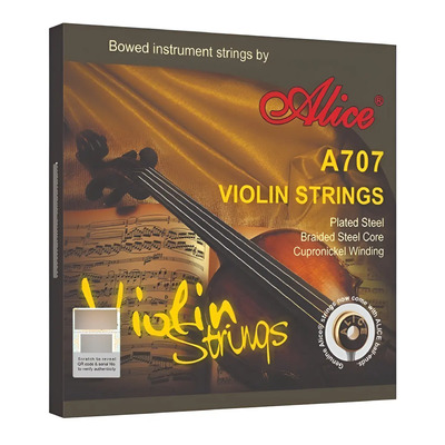 Cuerdas Violín 4\u002F4 Alice A707 Acero Entorchado Plata Alta Respuesta | Envío gratis