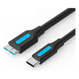 Cabo Usb C Para Micro B 3.0 Hd Externo Macbook 50cm Vention