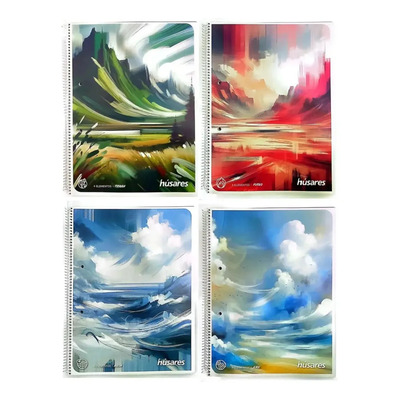 10 Cuadernos Universitarios Husares A4 Espiral Cuadriculados Paisajes | MercadoLibre