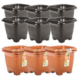 12 Vasos Pequeno Quadrado 800ml Cores Plantas E Flores