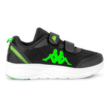 Zapatillas Kappa Logo Mantua Ev Kids Negro Verde Niño