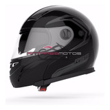 Casco Rebatible Rs5 Hawk Vector Doble Visor Negro Brillo !!