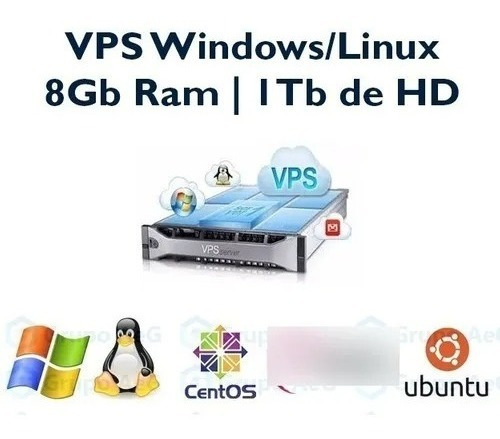 Servidor Vps Xeon 3.2ghz 8gb Ram 1tb Hdd Windows Ou Linux