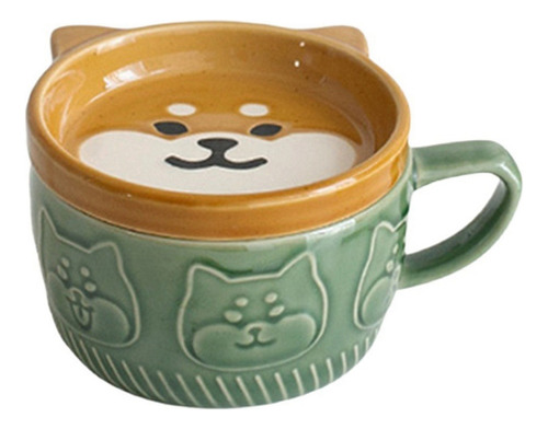 2 Tazas De Café Shiba Inu De Cerámica Japonesa Con Tapa, 2 U