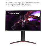 Monitor Gamer LG Ultragear 27gp850 Lcd 27  Negro 100v/240v