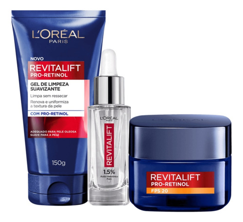 Kit Loréal Paris Revitalift Hialu Pro Retinol (3 Produtos)