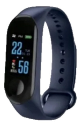 Reloj Watch Smart Band Deportivo Sport Android Ios Sw003t Color De La Caja Azul Color De La Malla Negro