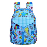 Bolsinha Infantil Menina Juvenil Costas Notebook Impermeável Cor Azul