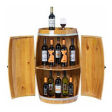 Soporte Para Vino En Forma De Barril De Madera Vintiquewise,