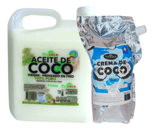 Aceite De Coco Galon 3 Litros + Crema De Coco 1200g