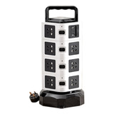 Power Strip Con Cable De Extensión Usb De 2500 W, 10 A, 6.5