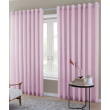 Cortina Blackout Pvc Com Tecido Voil Xadrez 2,50 X 2,80 Cor Rosa-claro