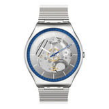 Reloj Swatch Ringing In Blue Ss07s116gg Color De La Correa Gris Color Del Bisel Gris Color Del Fondo Gris