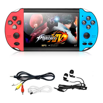 X7 Mp5 Consola Portatil Con Doble Análogo Pantalla Tft 4.3in Azul