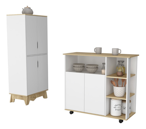 Meson Cocina + M Alacena Cocina - Bicolor Blanco/duna