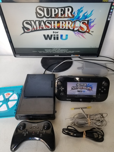 Nintendo Wii U 32gb  Color  Negro Con Pro Control Y Smashbro