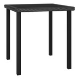 Mesa De Comedor De Jardín Negra 27.6x27.6 X28.7 Poly Rattan Color Negro