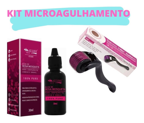 Kit Microagulhamento Dermaroller + Óleo Rosa Mosqueta Tipo De Pele Todas