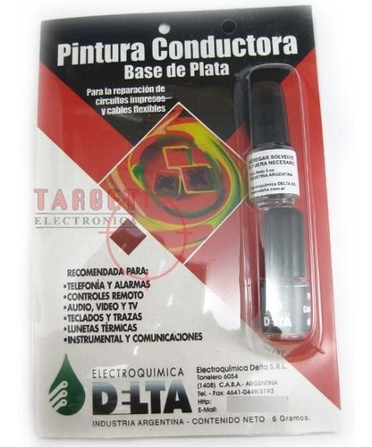 Pintura Conductora Base De Plata Delta 6 Gr