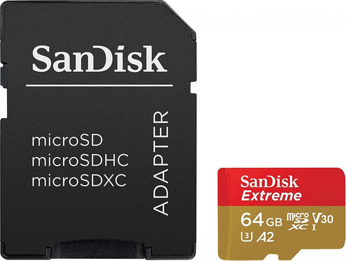 Memoria Micro Sd Sandisk Extreme 64 Gb Con Adapt Sd Clase 10