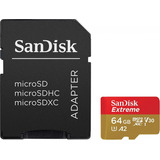 Memoria Micro Sd Sandisk Extreme 64 Gb Con Adapt Sd Clase 10