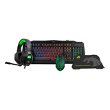 Kit Gaming (audífonos, Teclado, Mouse, Mouse Pad)